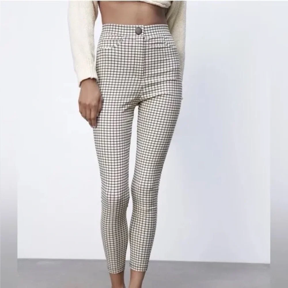 Zara High Rise Legging Windowpane Size S - Picture 1 of 7
